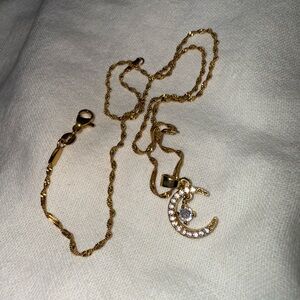 Gold Moon Pendant Necklace
